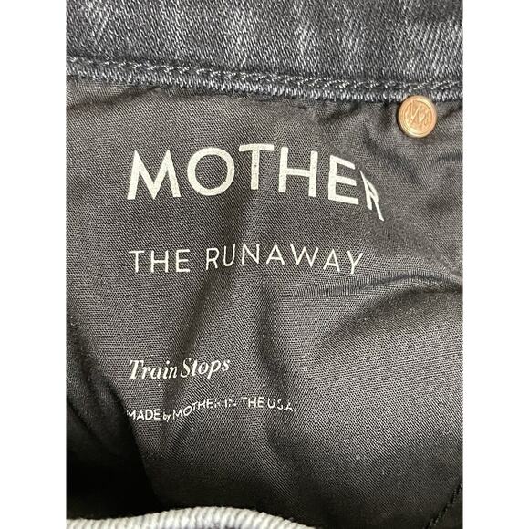 Mother Jeans Womens 24 Black The Runaway Flared Raw Hem Leg Stretch Slim Fit - Picture 4 of 14